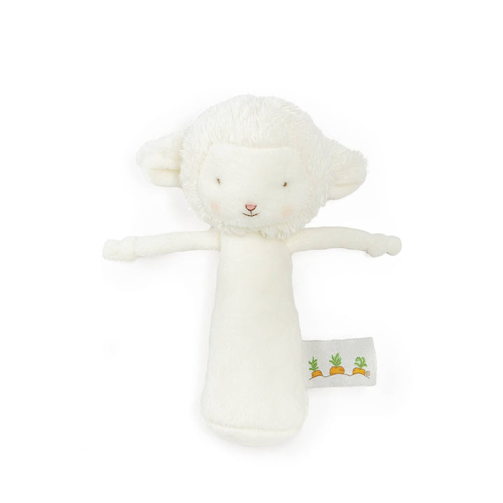 Bunnies By the Bay Baby Friendly Chime Rattle - White lamb