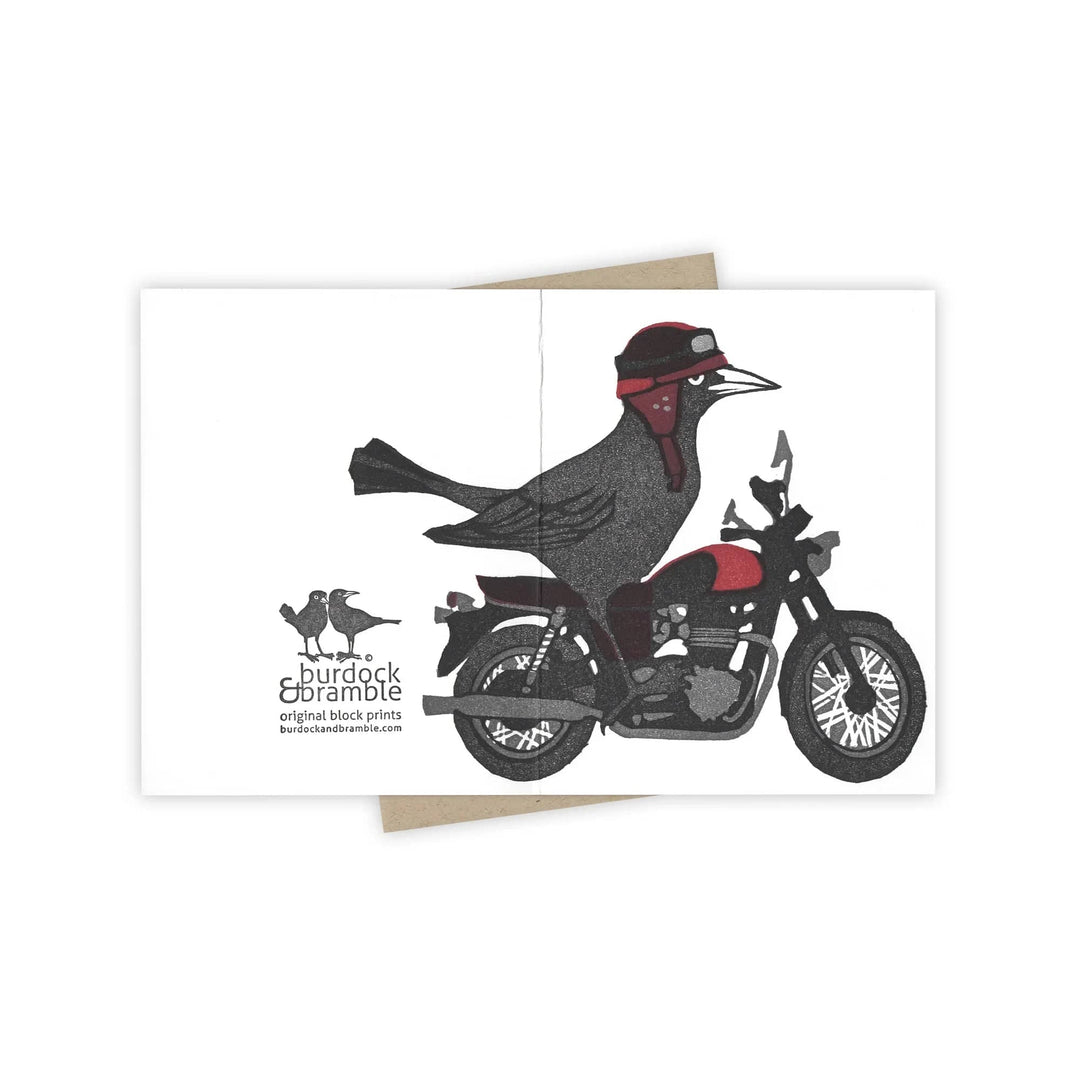 Burdock & Bramble Card Open Road Motorcycle Riding Grackle Card