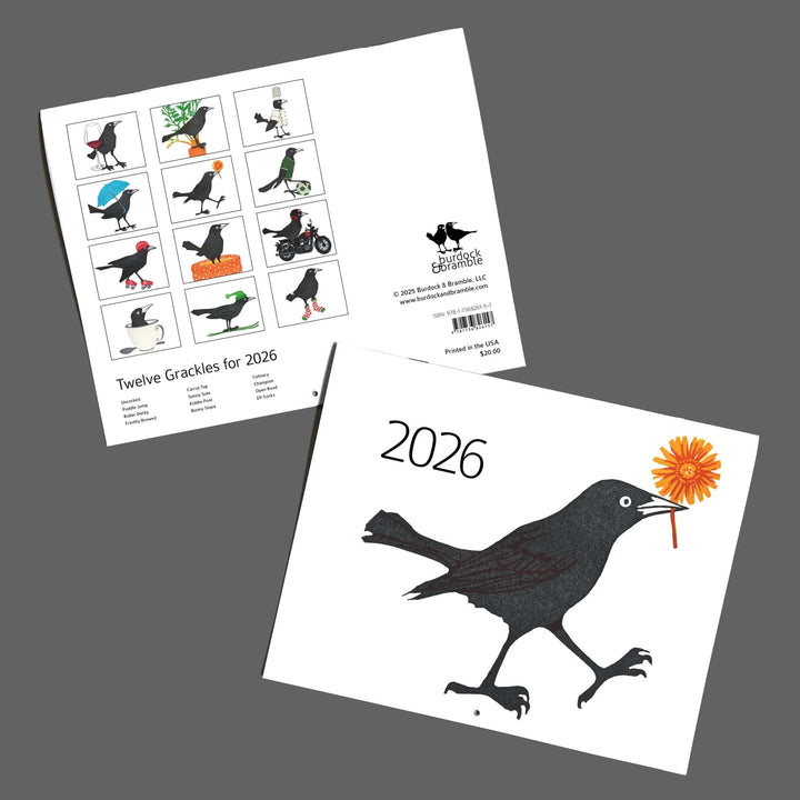 Burdock & Bramble Paper Twelve Grackles for 2026 Calendar