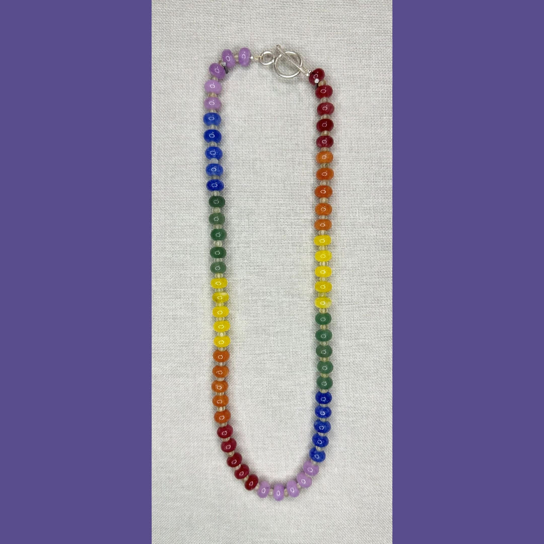 calseá jewelry Double Rainbow with Prehnite Candy Necklace