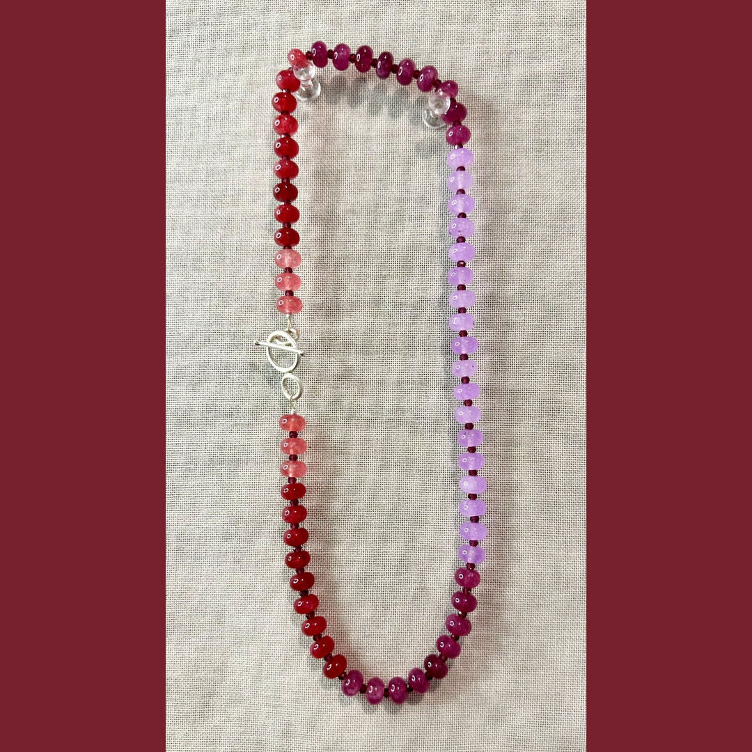 calseá jewelry Red/Lavender/Purple with Garnet Candy Necklace