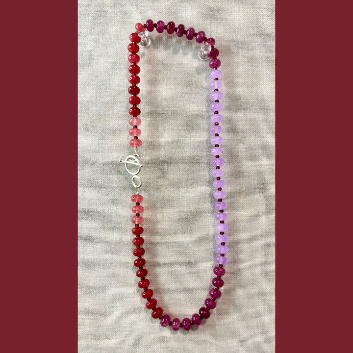 calseá jewelry Red/Lavender/Purple with Garnet Candy Necklace