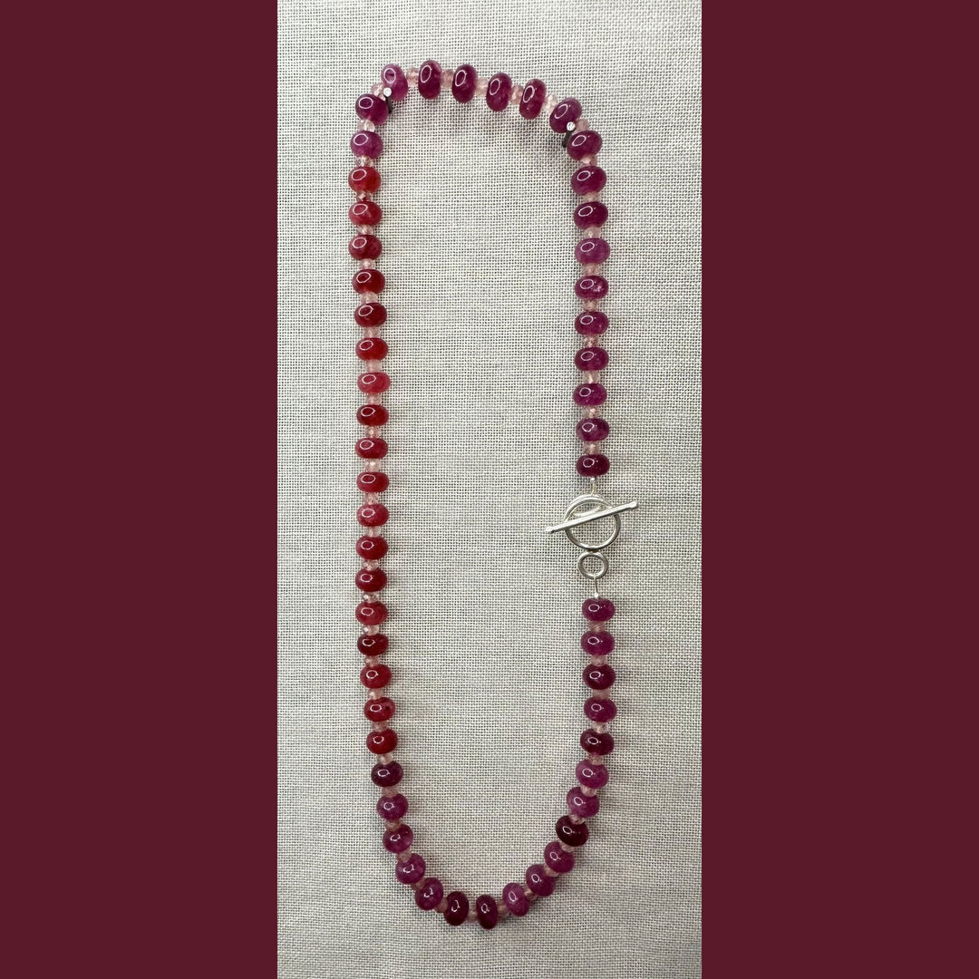 calseá jewelry Red/Purple with Strawberry Quartz Candy Necklace