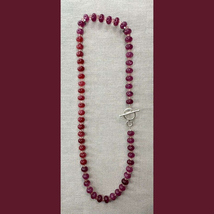 calseá jewelry Red/Purple with Strawberry Quartz Candy Necklace