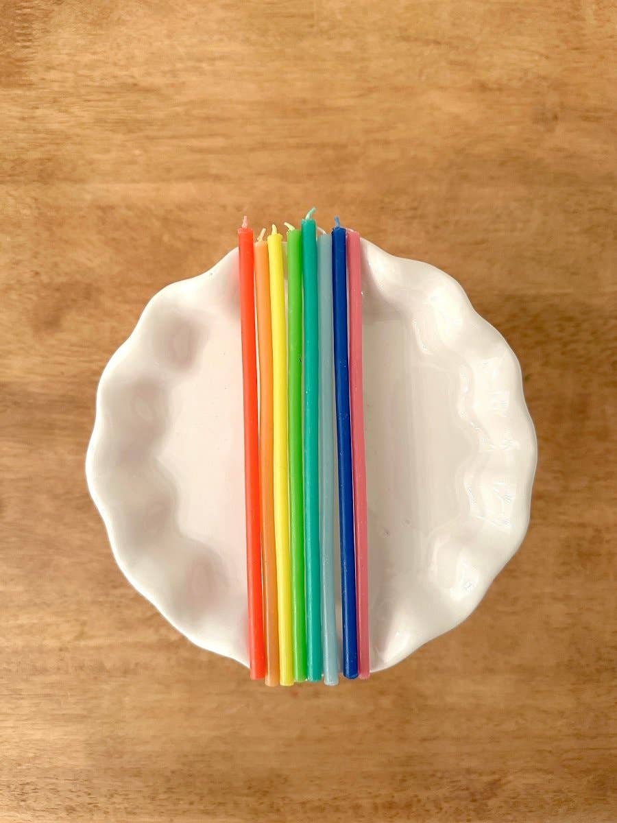 Camp Hollow Birthday Candles Rainbow Beeswax Birthday Candle Set 🌈8🎂