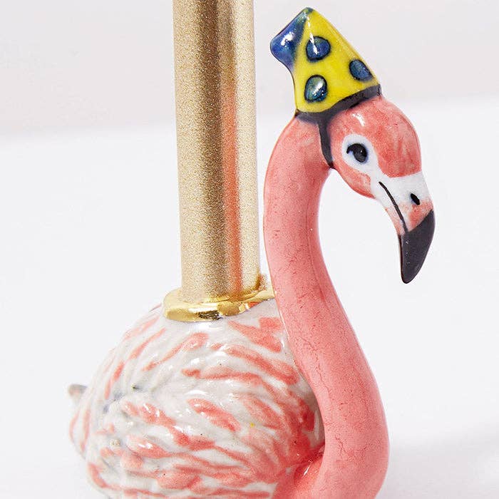 Camp Hollow Candle Holder Flamingo Cake Topper