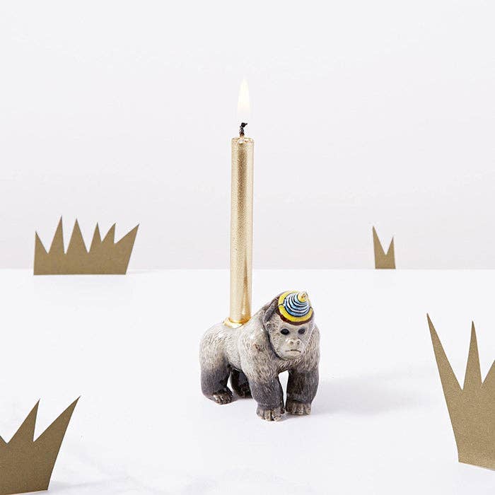 Camp Hollow Candle Holder Gorilla Cake Topper