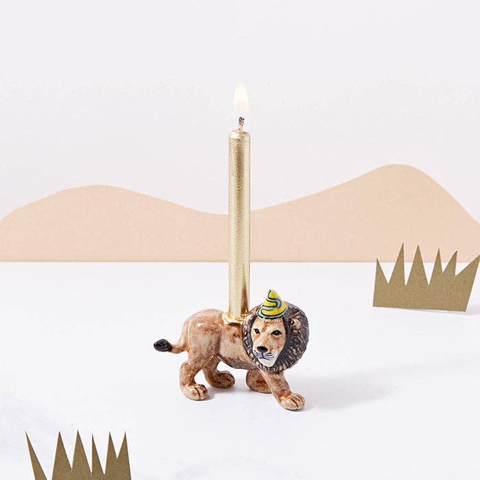 Camp Hollow Candle Holder Lion Cake Topper