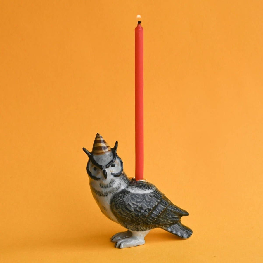 Camp Hollow Candle Holder Wise Owl Cake Topper