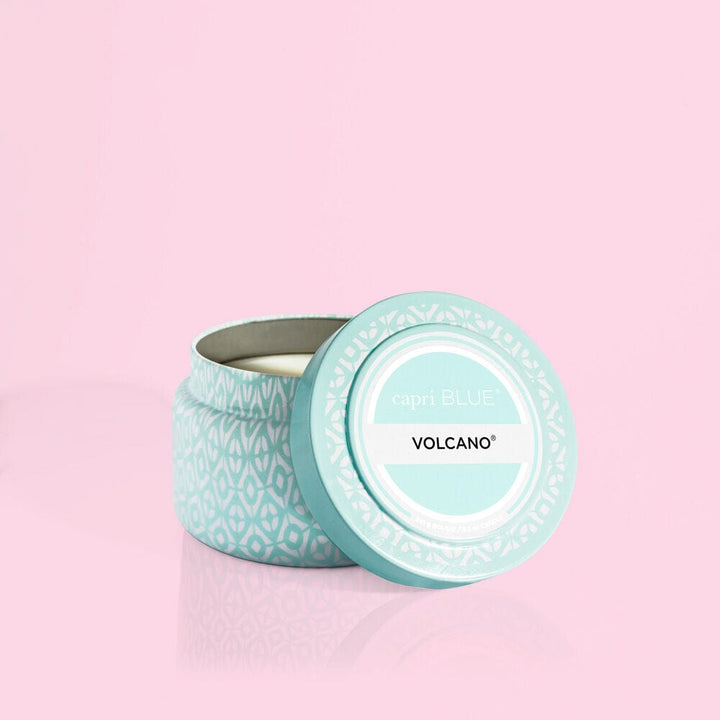 Capri Blue Candle Volcano Aqua Printed Travel Tin, 8.5 oz