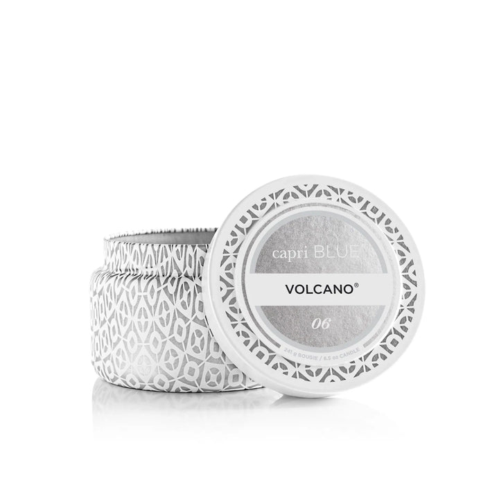 Capri Blue Gifts Volcano White Signature Printed Travel Tin Candle