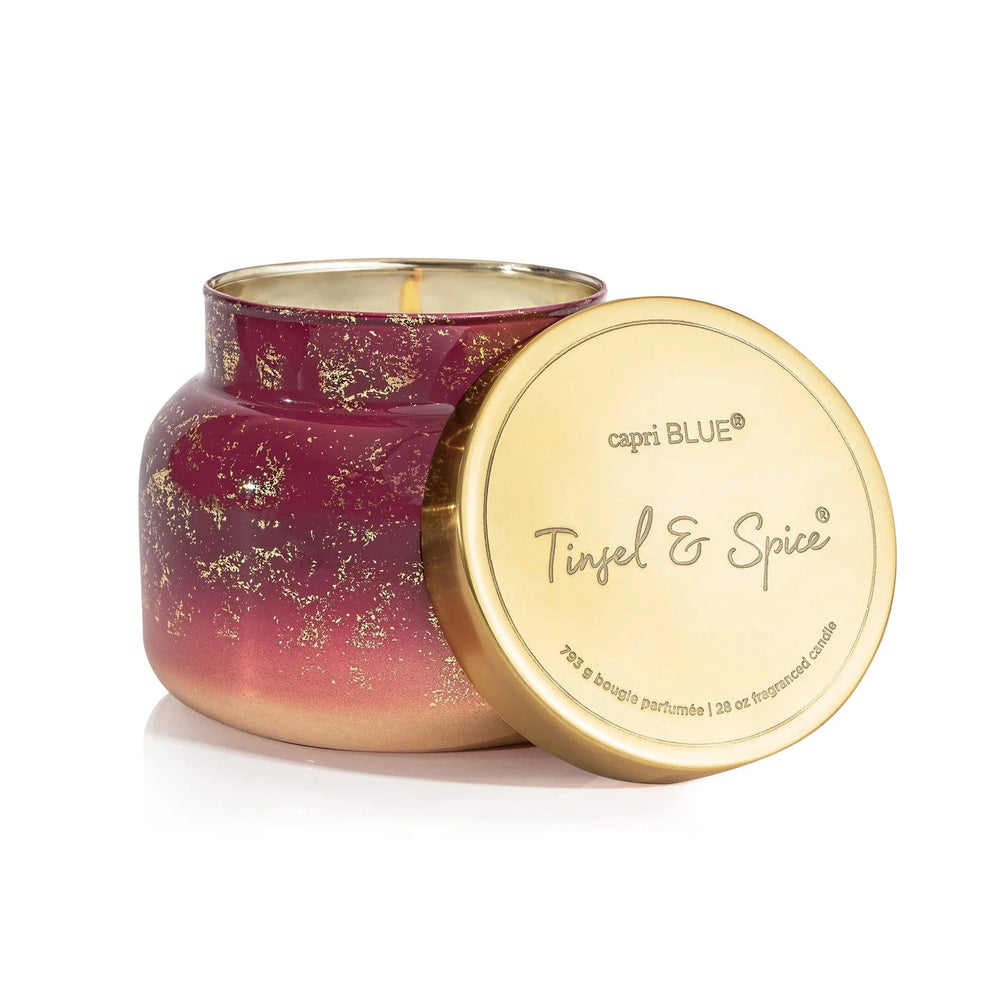 Capri Blue Holiday Tinsel & Spice Glimmer Oversized Capri Jar Candle