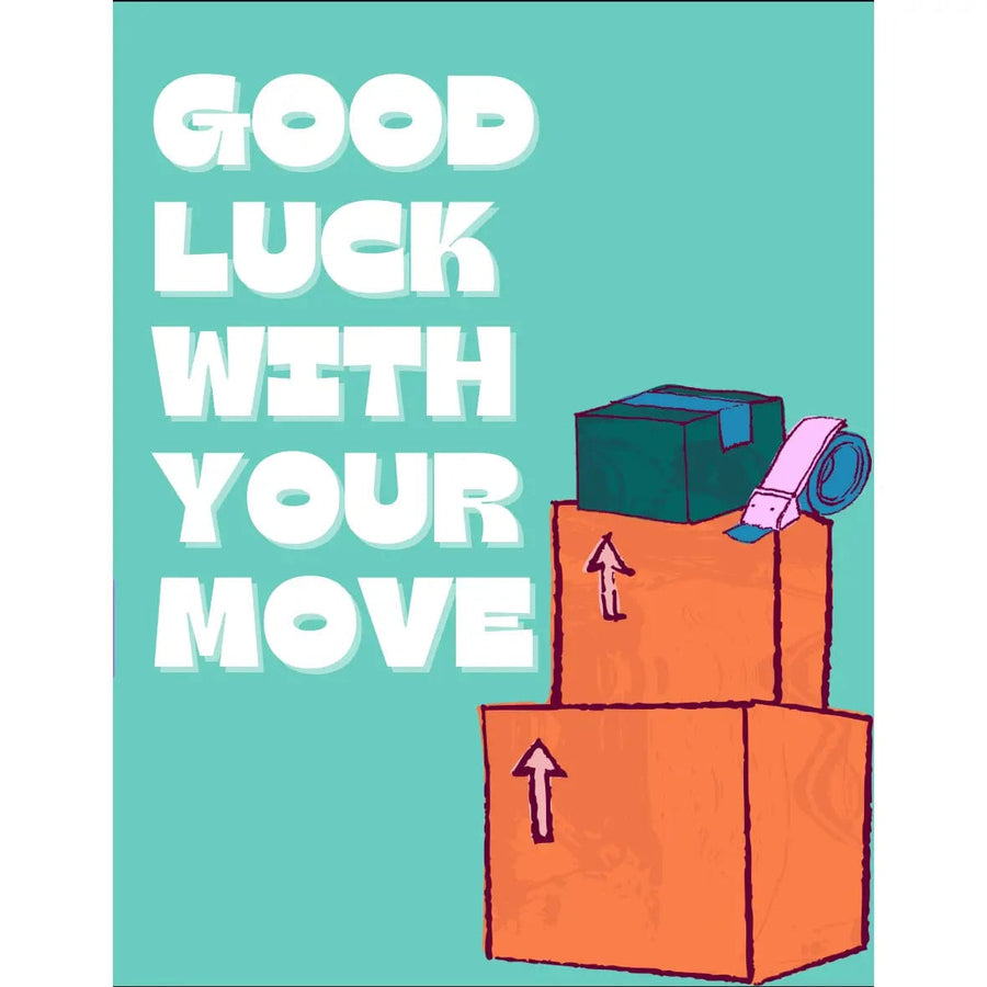 Cards by De Greeting Card Good Luck with Your Move Card