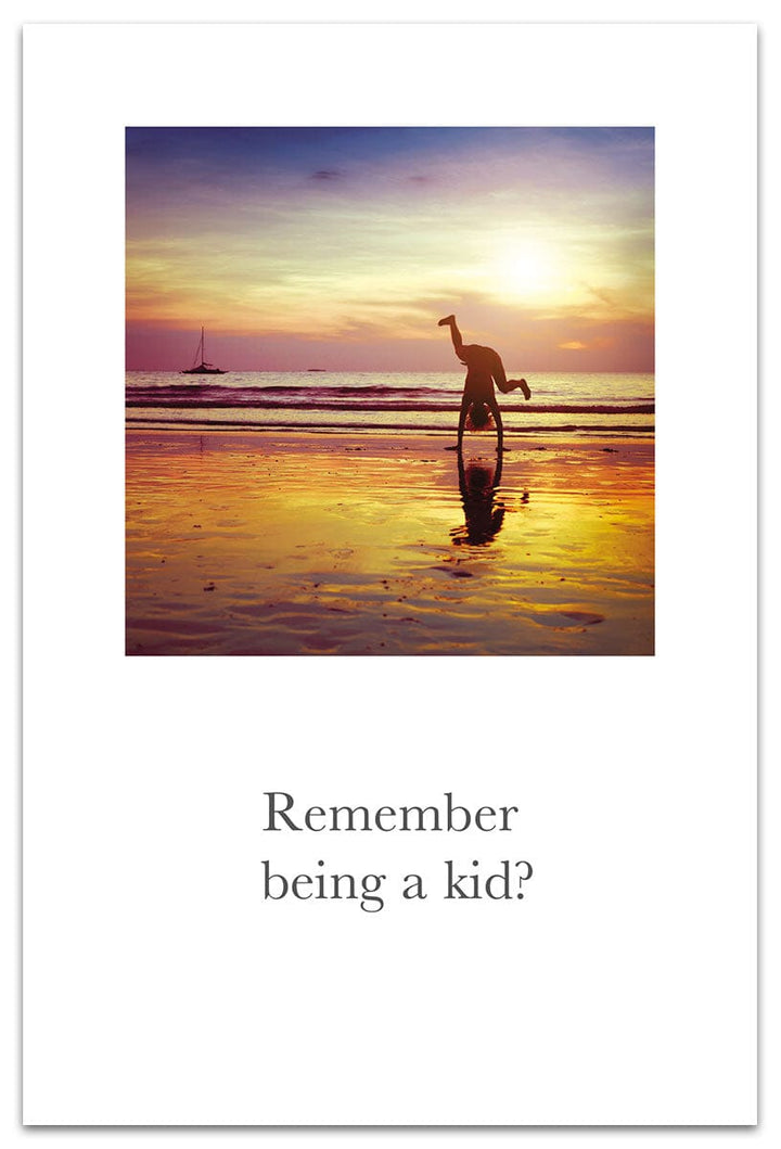Cardthartic Cards Cartwheel Kid on Beach Card
