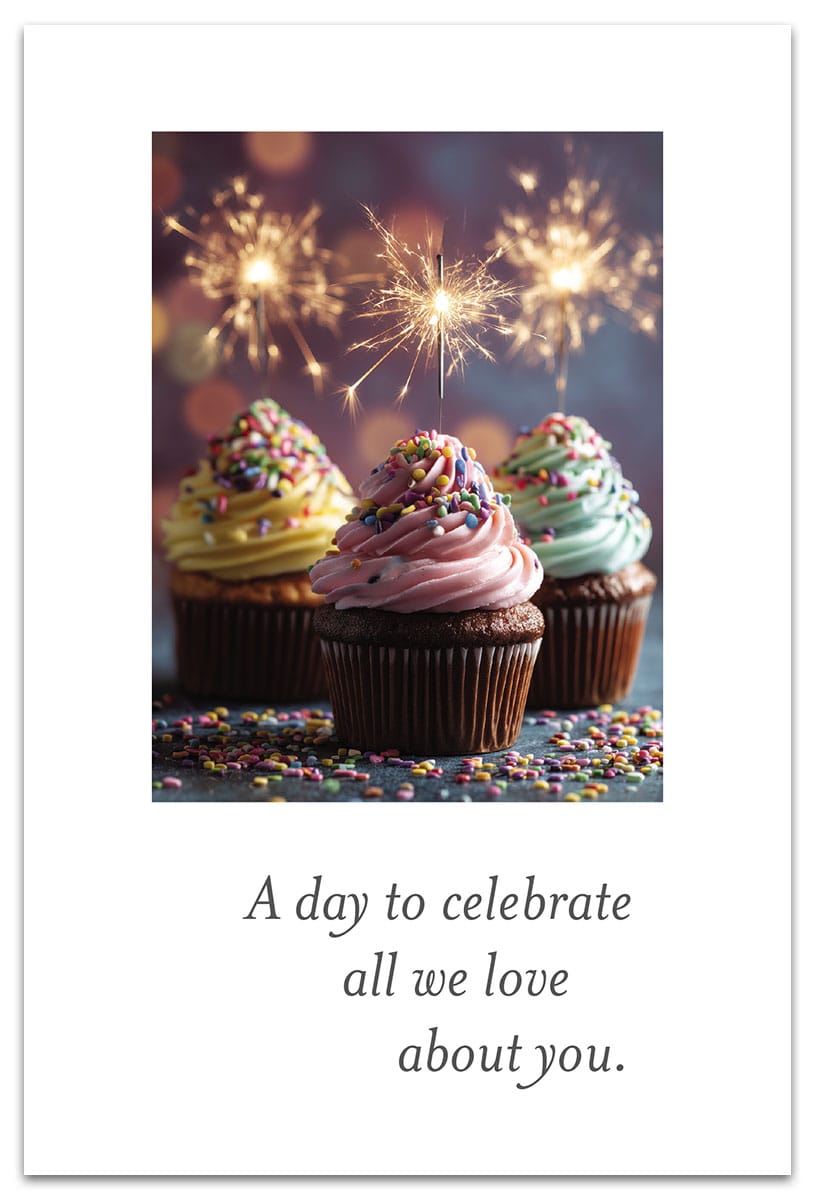 Cardthartic Cards Cupcakes with Sparklers Card