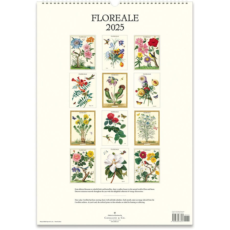 Cavallini & Co. Calendar 2025 Floreale Wall Calendar