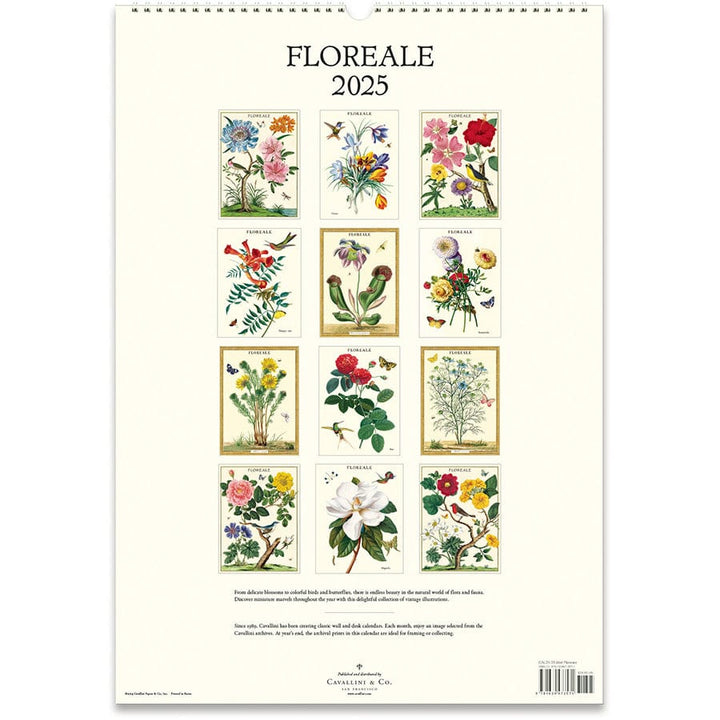 Cavallini & Co. Calendar 2025 Floreale Wall Calendar