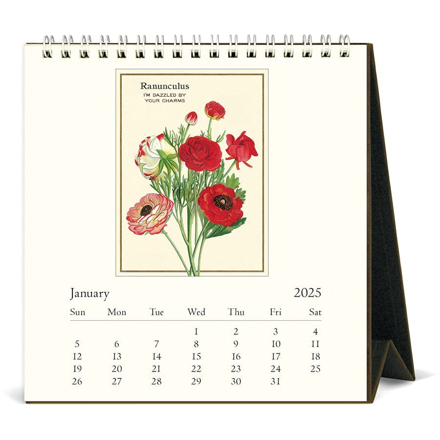 Cavallini & Co. Calendar 2025 Language of Flowers Desk Calendar