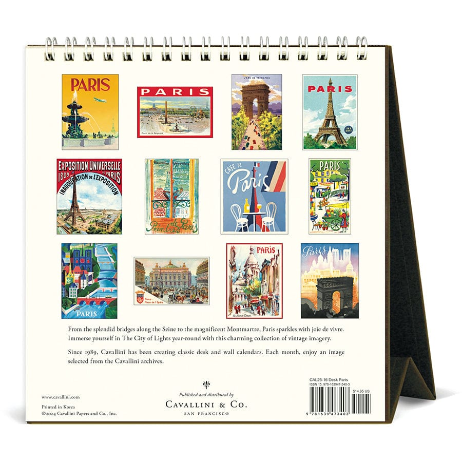 Cavallini & Co. Calendar 2025 Paris Desk Calendar