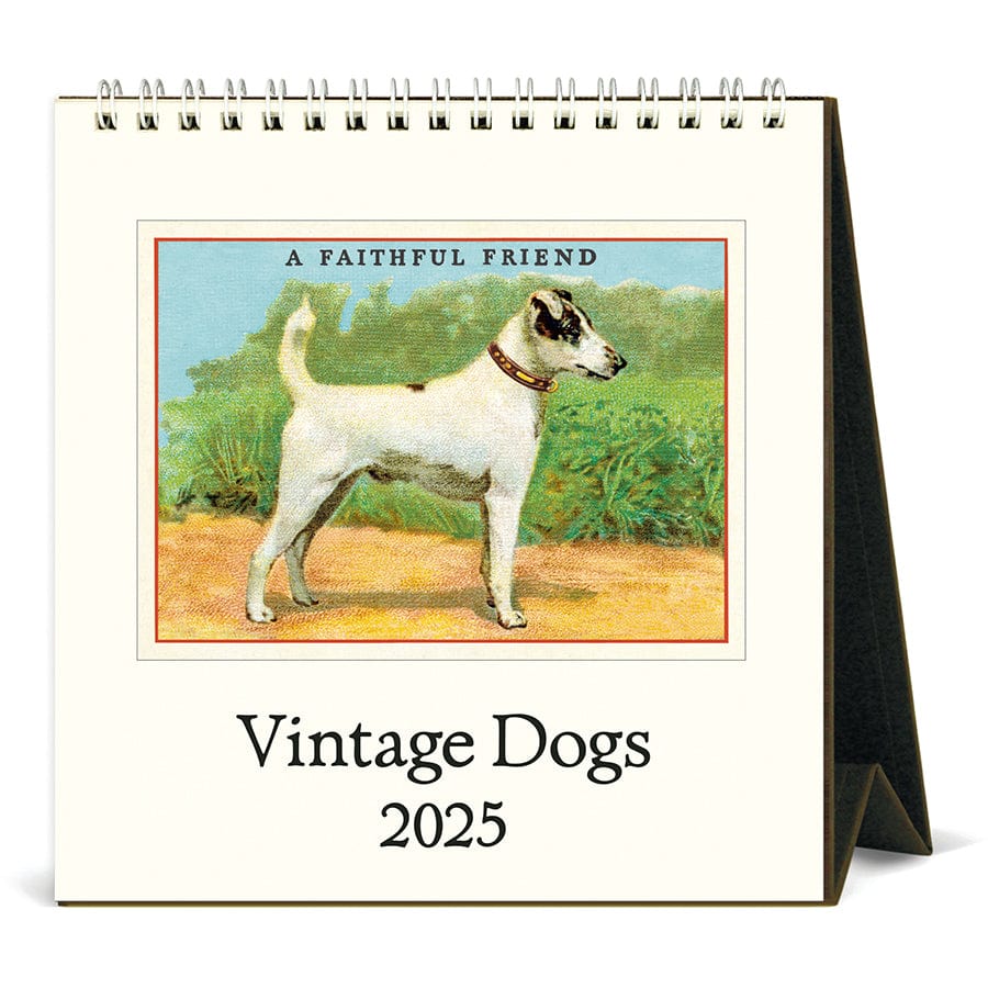 Cavallini & Co. Calendar 2025 Vintage Dogs Desk Calendar