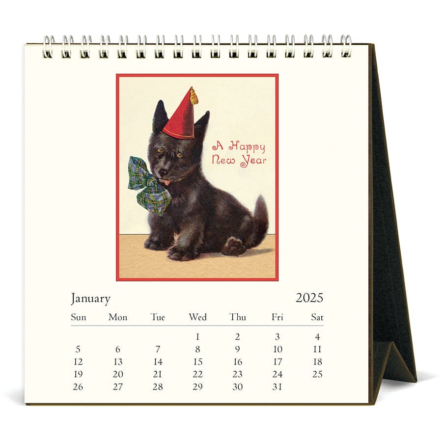 Cavallini & Co. Calendar 2025 Vintage Dogs Desk Calendar