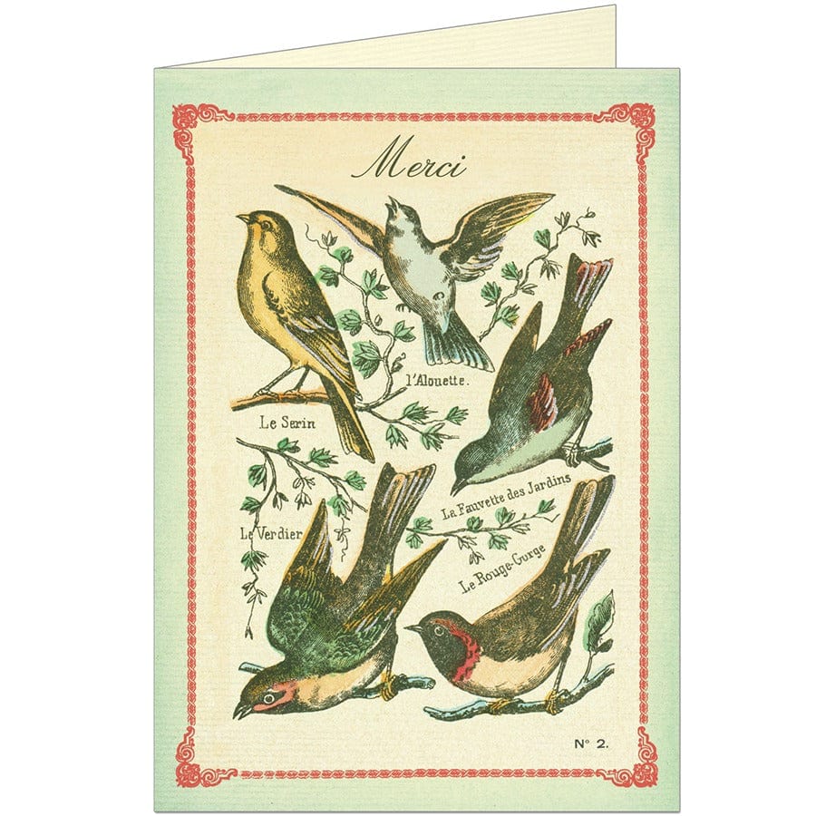 Cavallini & Co. Card Birds Merci Thank You Card