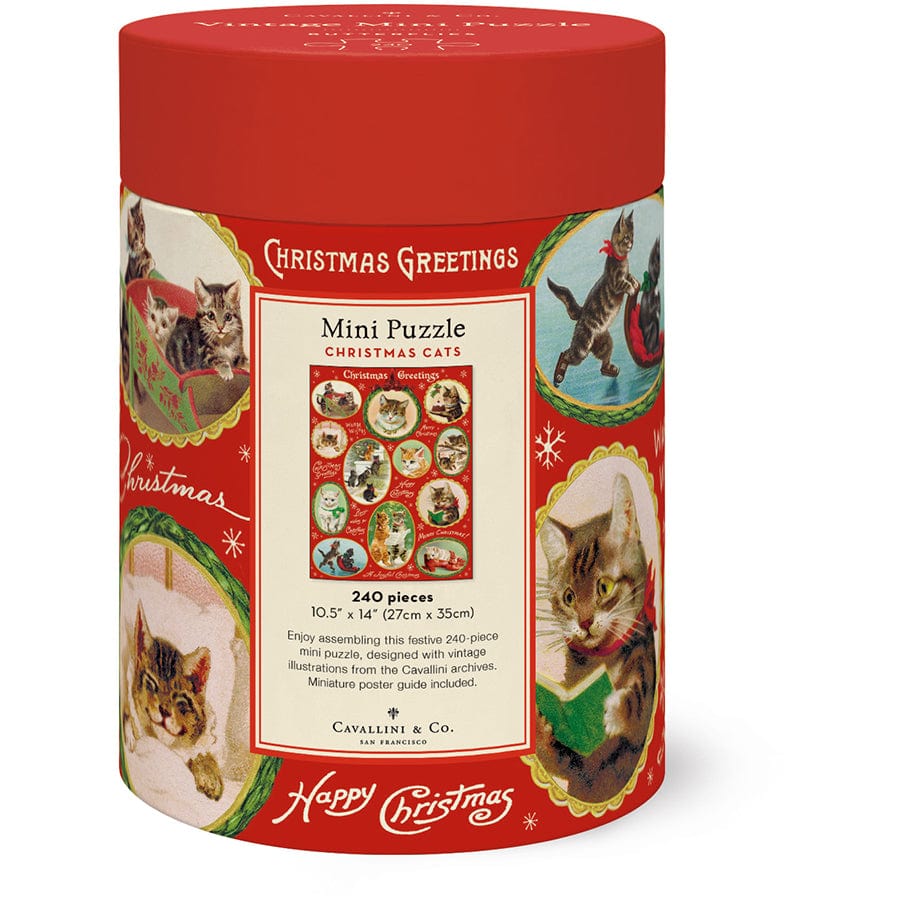 Cavallini & Co. Gifts Cavallini & Co. Christmas Cats 240 Pieces Mini Puzzle
