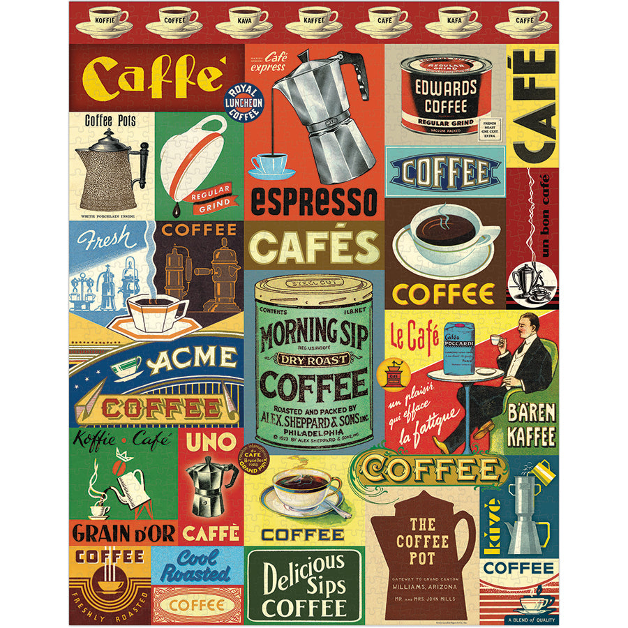 Cavallini & Co. Gifts Cavallini & Co Coffee 1000 Piece Puzzle
