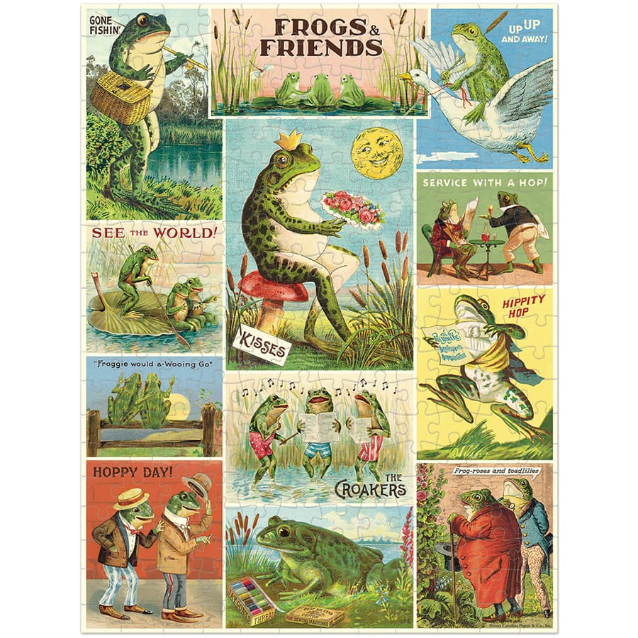 Cavallini & Co. Gifts Cavallini & Co Frogs & Friends 240 Pieces Mini Puzzle