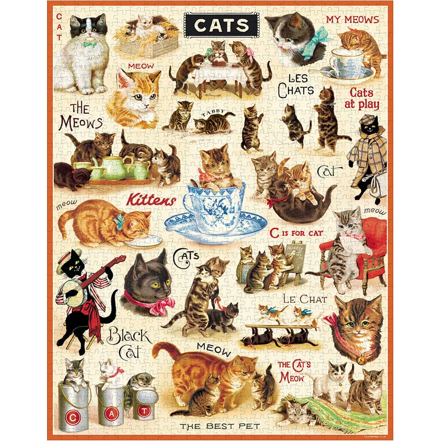 Cavallini & Co. Gifts Cavallini & Co Vintage Cats 1000 Piece Puzzle