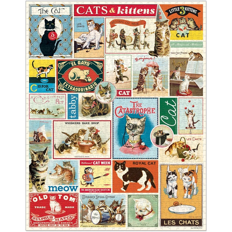 Cavallini & Co. Gifts Cavallini & Co Vintage Cats 1000 Piece Puzzle