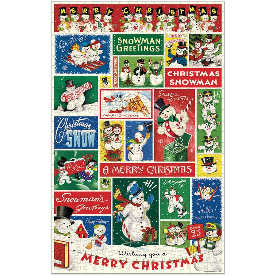 Cavallini & Co. Holiday Cavallini & Co. Christmas Snowman 500 Piece Puzzle