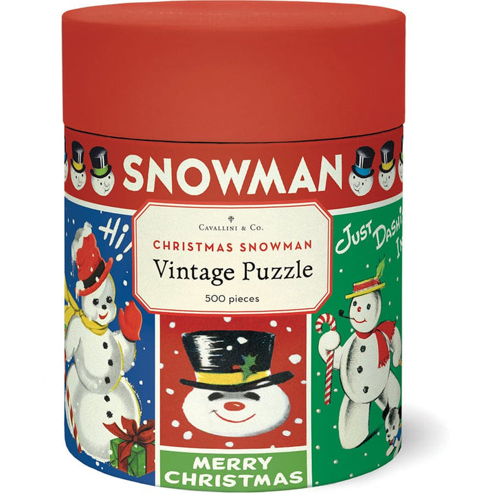 Cavallini & Co. Holiday Cavallini & Co. Christmas Snowman 500 Piece Puzzle