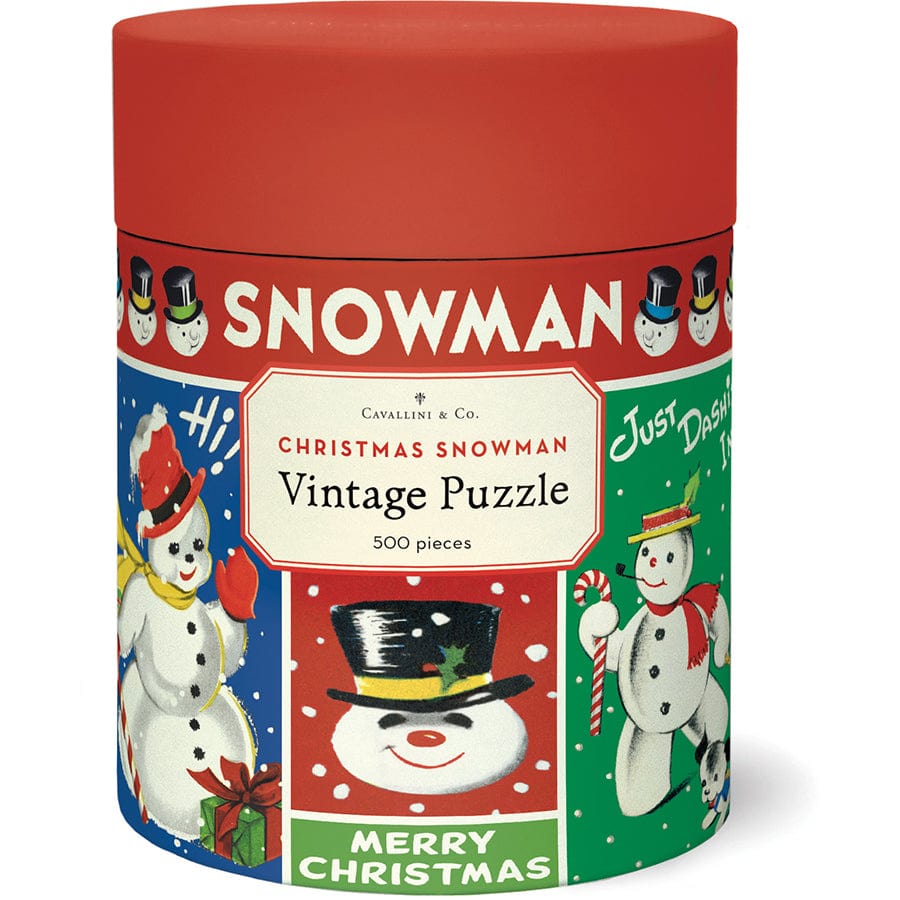 Cavallini & Co. Holiday Cavallini & Co. Christmas Snowman 500 Piece Puzzle