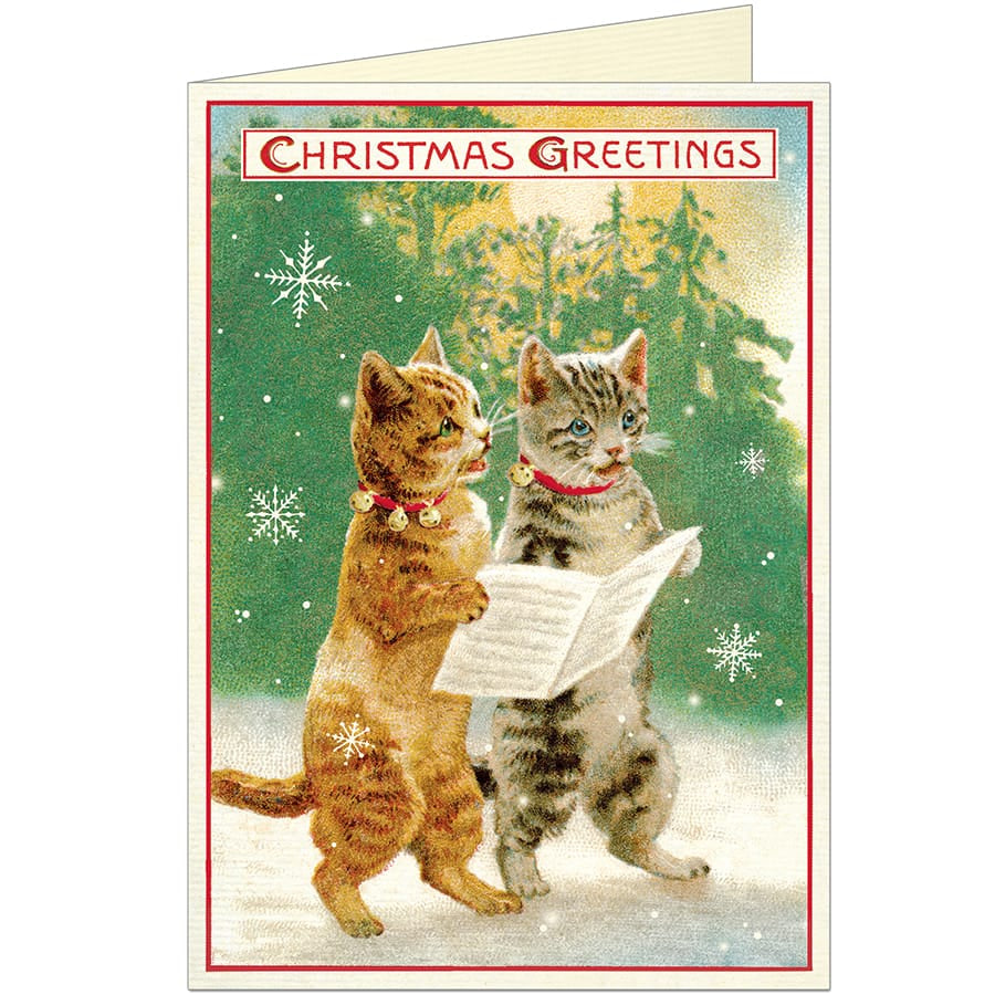 Cavallini &amp; Co. Holiday Christmas Cats 4 Christmas Boxed Notes | Cavallini &amp; Co.