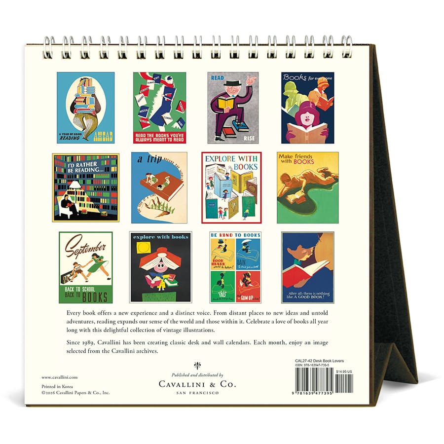 Cavallini & Co. Paper 2027 Book Lover's Desk Calendar