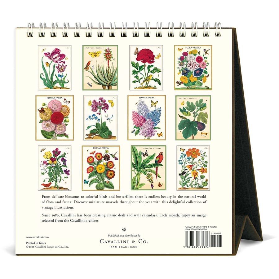 Cavallini & Co. Paper 2027 Flora & Fauna Desk Calendar