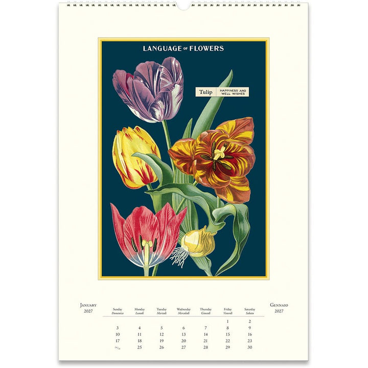 Cavallini & Co. Paper 2027 Language of Flowers Wall Calendar