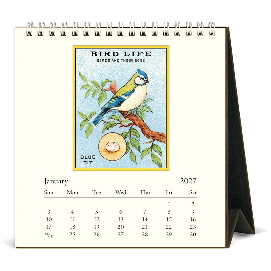 Cavallini & Co. Paper 2027 Vintage Birds Desk Calendar