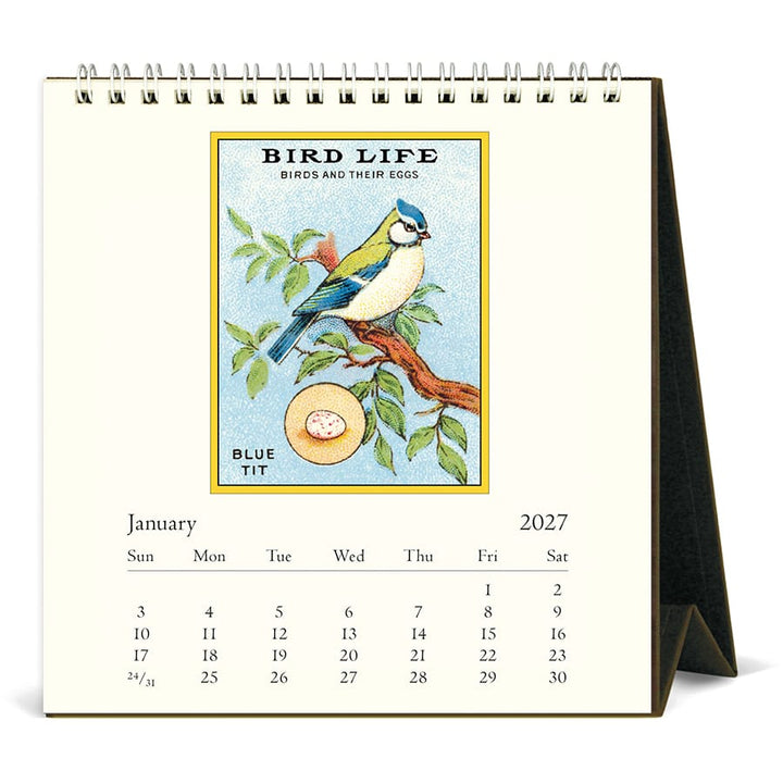 Cavallini & Co. Paper 2027 Vintage Birds Desk Calendar