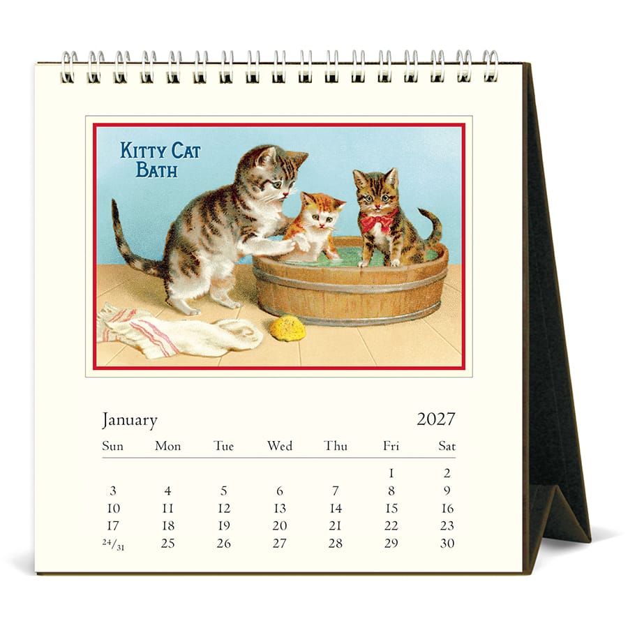 Cavallini & Co. Paper 2027 Vintage Cats Desk Calendar