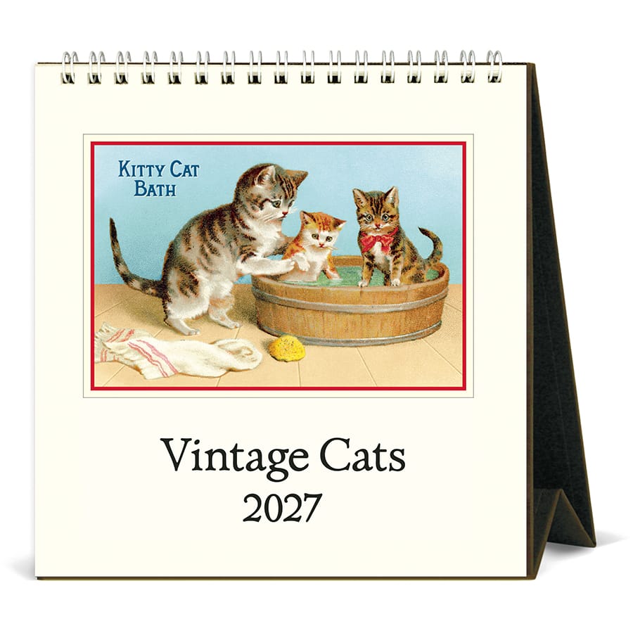 Cavallini & Co. Paper 2027 Vintage Cats Desk Calendar