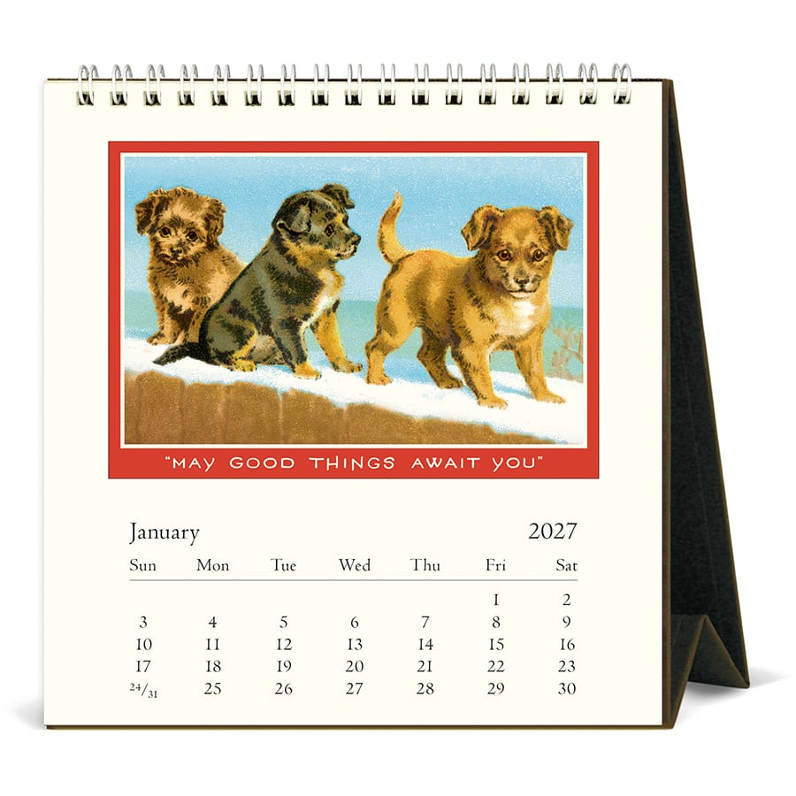 Cavallini & Co. Paper 2027 Vintage Dogs Desk Calendar