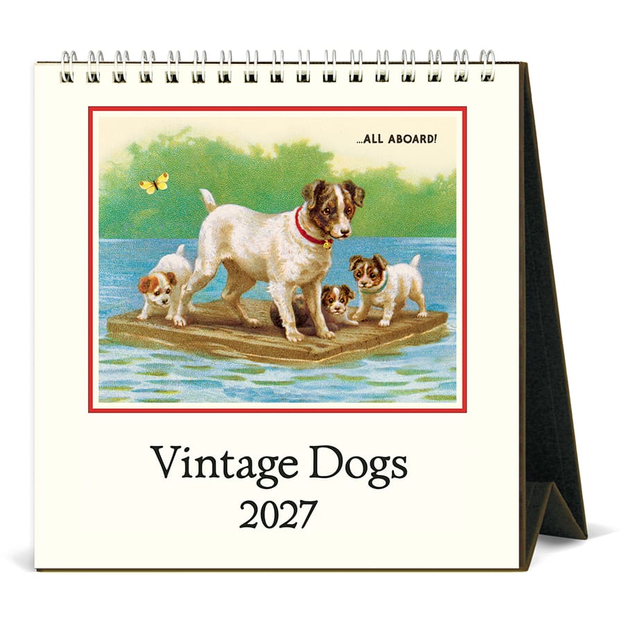 Cavallini & Co. Paper 2027 Vintage Dogs Desk Calendar
