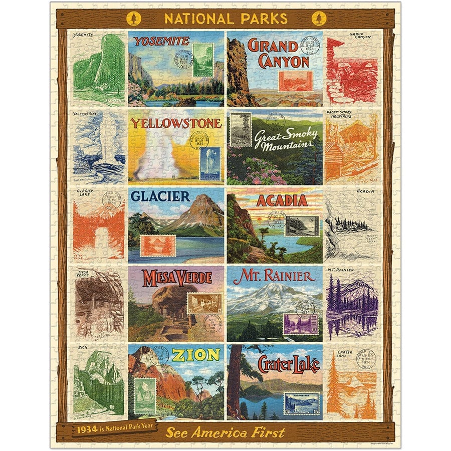 Cavallini & Co. Puzzle Cavallini & Co Vintage National Parks 2 1,000 Piece Puzzle