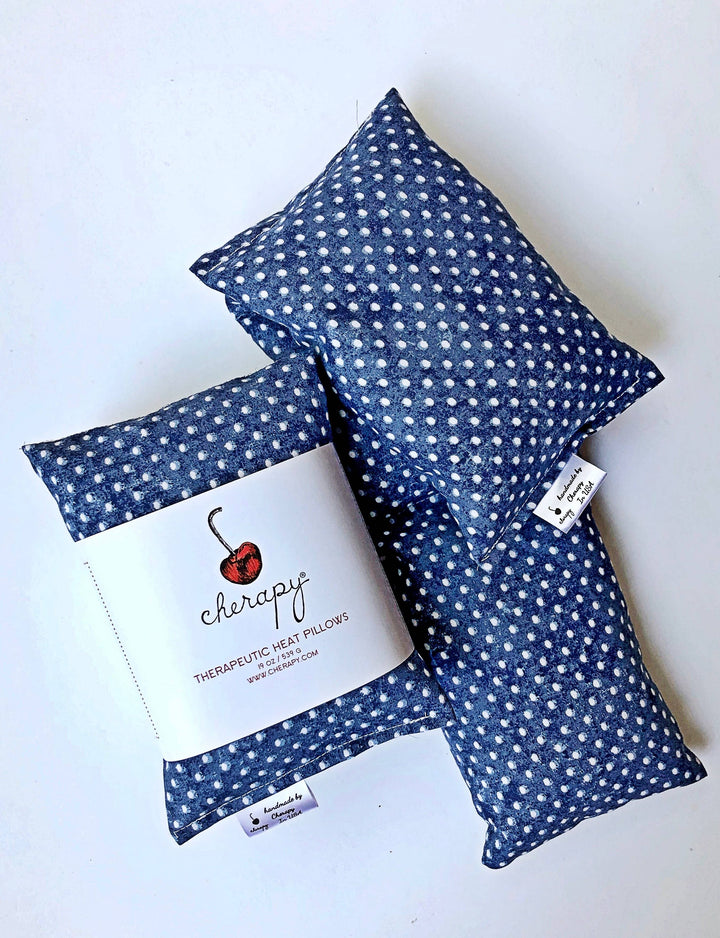 Cherapy Gifts Therapeutic Heat Wrap - Blue with Dots