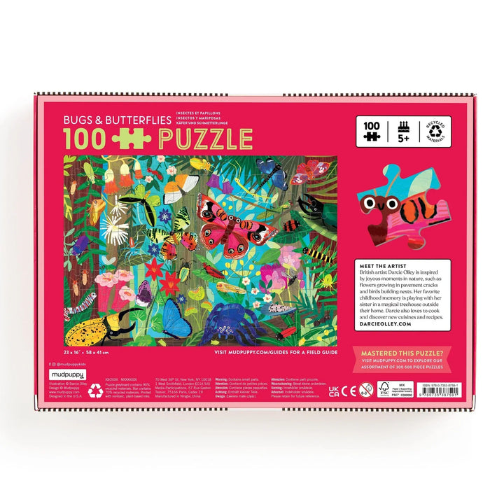 Chronicle Books Gifts Bugs & Butterflies 100 Piece Puzzle