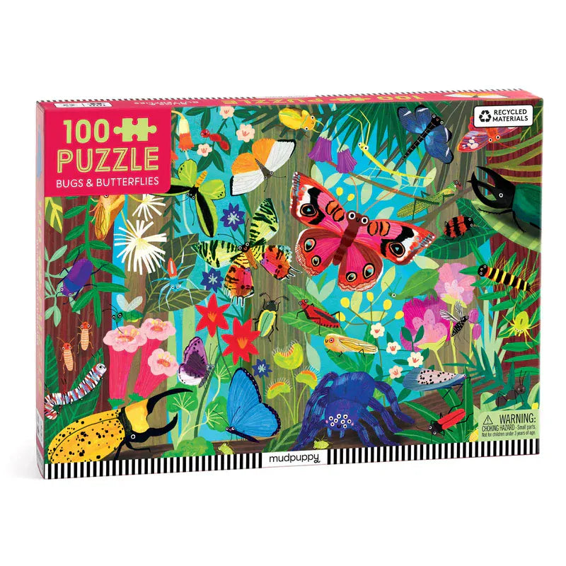 Chronicle Books Gifts Bugs & Butterflies 100 Piece Puzzle