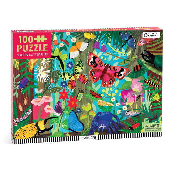 Chronicle Books Gifts Bugs & Butterflies 100 Piece Puzzle