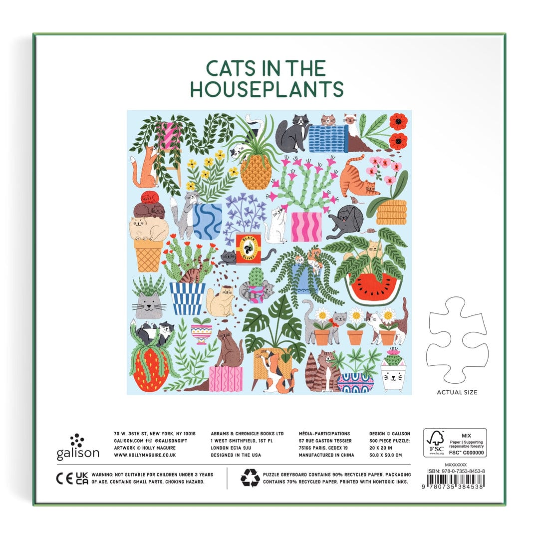 Chronicle Books Gifts Cats in the Houseplants 500 Piece Puzzle
